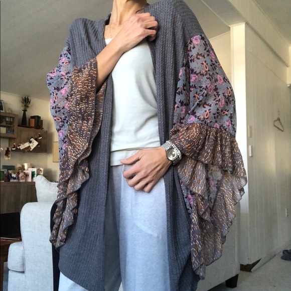 UMGEE Women's Waffle Knit Open Front Cardigan kimono - Picture 6 of 9